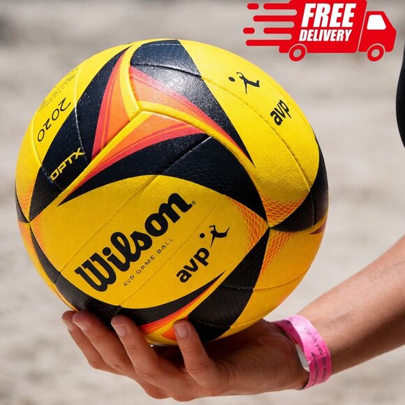 Wilson AVP OPTX Official Beach Volleyball – Black/Yellow – High Quality Pro Game - Picture 3 of 3